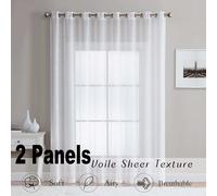 TEMU Cortinas Blancas Translúcidas - Paneles de Ventana Semitransparentes de que con Ojales para Dormitorios y Salas de Estar