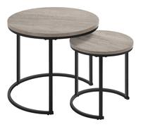 TEMU Costoffs Juego de 2 Piezas de Mesa Auxiliar con Estructura de Metal, Mesa Redonda de Diseño Moderno para Sala o Oficina