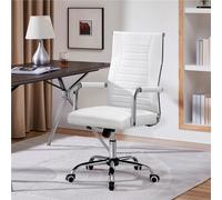 TEMU Costoffs Silla de Oficina de Polipiel con Ruedas Silla Ejecutiva Tapizada Ajustable