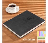 TEMU Cuaderno A4 de Cuero Sintético de - Disponible Páginas de Papel Premium de Protección | Cuaderno de Cuero Sintético Resistente y Ideal para Profesionales y Académicos