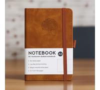 TEMU Cuaderno A6 portátil con cubierta de cuero rígida, con 192 páginas para escribir un diario - Ideal para reuniones de trabajo, notas como estudiante, de negocios y diario diario