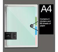 TEMU Cuaderno de Carpeta A5/B5/A4, /Negro, Material PP, Carpeta con 4 Separadores, con 60 Hojas de Papel, Interior Reemplazable, Adecuado para Oficina, , Suministros de Papelería