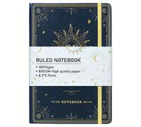 TEMU Cuaderno/Diario Forrado - Papel Premium, Cuaderno de Escritura en Cuero con Bolsillo + Divisor, Regalo, Encuadernado, Tamaño A5, 160 Páginas, , (5.8 X 8.3)