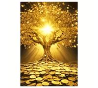 TEMU Cuadro 2D , 1 pieza, sobre , con el Árbol de , sin , de 12X18 pulgadas, adornado con monedas brillantes y luz , representando y , ideal para dormitorio, , oficina, cafetería, bar