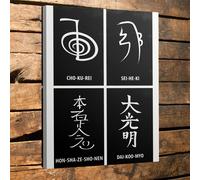 TEMU Cuadro 2D, 2D , 1 pieza enmarcado, 2D, símbolos de Reiki, obra de arte CHOKUREI SEIHEKI HONSHAZESHONEN DAIKOOMYO, adecuado para decorar , dormitorio, oficina, estudio de yoga, sala de meditación