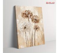 TEMU Cuadro 2D, cuadro 2D, obra de arte en enmarcado con un diseño 2D que un floral abstracto minimalista moderno en beige y marrón. Esta decoración para colgar es para tu , dormitorio o oficina