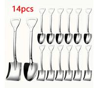 TEMU Cuchara de postre de acero inoxidable, cuchara para helado, elegante forma de pala, adecuada para helado, pasteles , , etc., utensilios de cocina y comedor modernos para el hogar