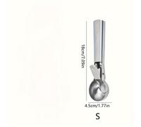 TEMU Cuchara para helado de acero inoxidable premium con gatillo - Cuchara de postre de metal resistente para yogur helado, y - Accesorio de cocina para lavavajillas