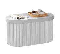TEMU de 1 pieza con de almacenamiento, cofre asiento plegable con , de almacenamiento tipo , cofre, tapizado, para , dormitorio, pasillo, ovalado, de terciopelo y MDF, 76 x 38 x 38 cm