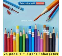 TEMU de 12/24 Lápices Mecánicos Avanzados , con Sacapuntas y Bolígrafo Cabeza , Lápiz Mecánico de 2.5mm, con Estuche, Suministros para Pintura y Escritura, Adecuado para Profesional