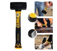 TEMU de Albañil, de Construcción Antivibración con Mango Ergonómico de Fibra de Vidrio para , Reparaciones y Uso Profesional,Negro y