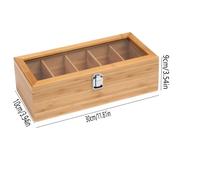TEMU de almacenamiento de bolsitas de té de madera de 1 pieza, organizador de té y café, compartimentada, organizador de escritorio, estante de almacenamiento con abatible