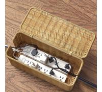 TEMU de almacenamiento de escritorio artesanal, con un diseño transpirable adecuado para organizar equipos de oficina y ocultar cables