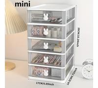 TEMU de almacenamiento de escritorio pequeña, transparente, y con cajones, mini de almacenamiento de plástico para escritorio, de almacenamiento de papelería de , un buen regalo para un