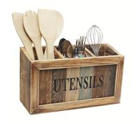 TEMU de Almacenamiento de Madera para Cocina, Organizador de Cubiertos, Estante Clasificador de Palillos, de Almacenamiento de Utensilios de Cocina, Estante para Utensilios de Encimera