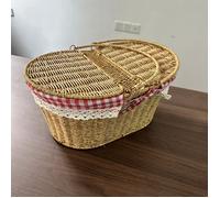 TEMU de Almacenamiento Forrada Premium con Bordes Blancos - Organización Elegante para el Hogar en el Dormitorio, Cesta de Decoración Navideña y Regalo Familiar Considerado, Cestas