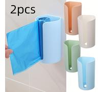TEMU de almacenamiento para bolsas de basura de 2 piezas, color aleatorio, recolector de bolsas de plástico, dispensador de bolsas de pared sin costuras para cocina
