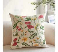 TEMU de almohada de franela floral con bordado 3D para desplazamientos de , 1 pieza, decoración del hogar