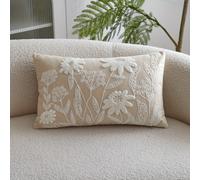 TEMU de almohada de terciopelo floral bordado 3D para decoración del hogar, ideal para , dormitorio y fiestas en y verano