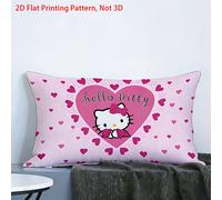 TEMU de almohada rosa de Sanrio Hello Kitty con estampado de corazones, 1 pieza, en 2D, adecuada para decoración del hogar y , idea de regalo , impresión a una cara, sin relleno de almohada