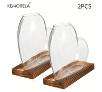 TEMU de Amor KEMORELA 1/2 piezas para Contenedor de Madera Transparente para Plántulas Botella de Agua para Plantas de Interior Decorativa para Escritorio y Oficina