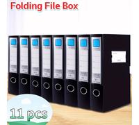 TEMU de Archivos Azul de 11 piezas de 7.5cm, de Archivos Negra Plegable Engrosada, de Almacenamiento de Papel de Prueba de A4 de Gran Capacidad, Suministros de Oficina