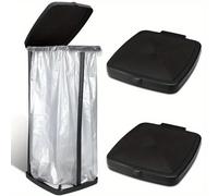 TEMU de basura para exteriores, camping y hogar, de gran capacidad, plegable, ajustable y soporte