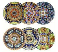 TEMU de cena de porcelana estilo bohemio de 6 piezas, grande de 10.5 pulgadas, grande para servir