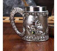 TEMU de cerveza con calavera de de vintage, gran capacidad y de acero inoxidable de , 20.3oz, taza de café de calavera de de vaca, de de para pubs, regalo de Navidad