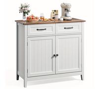 TEMU de cocina tipo buffet retro con estante y cajón ajustables - Espaciosa, adecuada para cocina, comedor, entrada, barra de café, madera, mueble de pie, requiere montaje