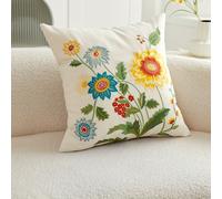 TEMU de cojín bordada 3D floral multicolor para viajes de y verano, ideal para la decoración del hogar en salas de estar, dormitorios y fiestas