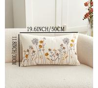 TEMU de cojín bordada 3D floral para y verano, para la decoración del hogar en salas de estar, dormitorios y fiestas.