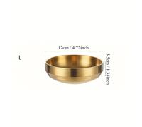 TEMU de condimentos de capa en acero inoxidable dorado, disponible en 3 tamaños, ideal para kimchi, arroz, sopa o como de servir, para hogar, cafetería o buffet de fiestas