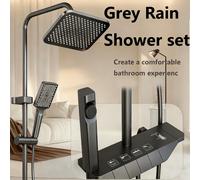 TEMU de Ducha Moderno Cuadrado 4 en 1 con Cabezal de Lluvia y - Grifo de Baño de Pared Ajustable , Combinación de Lluvia/Ducha de Metal Adecuado para Baño Exterior, de Spa y de , Uso en Ducha