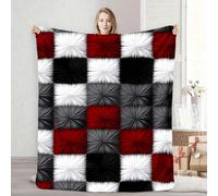 TEMU de felpa de piel sintética, a cuadros , , y , para sofá y cama, para con aire acondicionado, regalo de Pascua y Día de la para decoración de