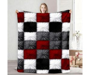 TEMU de felpa de piel sintética, a cuadros , , y , para sofá y cama, para con aire acondicionado, regalo de Pascua y Día de la para decoración de