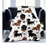 TEMU de Franela Rústica con Diseño de Perro Salchicha, Lavable a Máquina, Para Todas , Multiusos, Acogedora para , Impresión Digital, Ropa de Cama para
