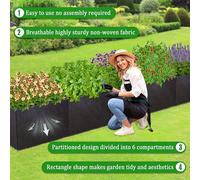 TEMU de Jardín Extra Grande con 8 Compartimentos, Profundidad de 30cm, Estilo Moderno, Macetero Cuadrado Resistente al Viento y de Capacidad para Verduras y Flores