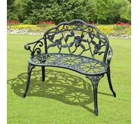 TEMU de jardín Outsunny 2 asientos Estilo Neo-Retro de rosas Estilizado 100L X 54A X 78A Cm Fundición de aluminio Verde vintage