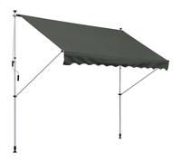 TEMU de la tienda Outsunny con Toldo Manual Retráctil Telescópico Sin Taladrar 3L X 1.5L Inclinación y Altura Ajustable Instalación Rápida Metal Alu Poliéster Anti-UV
