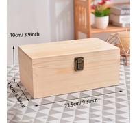 TEMU de Madera, de Almacenamiento de Madera, Vacía de Regalo Rectangular de Madera con Abatible