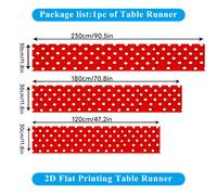 TEMU de mesa con impresión 2D, 1 pieza, de mesa de poliéster con puntos blancos, rectangular, para mesa de comedor, , decoración de fiestas en casa, cocina, , festival, decoración cultural