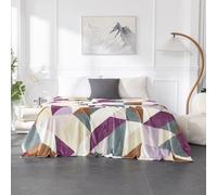 TEMU de Microfibra Estampada de Geométrico, Franela Super para Cama y Sofá, y Cómoda, Decoración Hogar, Camping, Regalos