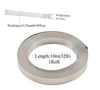 TEMU de Níquel 10m-32ft 0.15x6mm 0.15x8mm 0.15x10mm para Soldadura de Baterías de Litio, Tap para Soldadura de 18650, 32ft