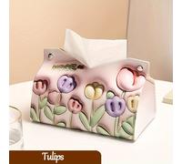 TEMU de pañuelos de papel estilo lujo con pintura al óleo prémium de rosas, porta servilletas de para , coche y escritorio