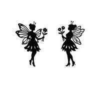 TEMU de Pared Acrílico 2D - Silueta Elegante de con Detalles Florales, Decoración para Interior/Exterior en Hogar y Jardín, Set de 2 Piezas