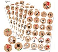 TEMU de pegatinas decorativas navideñas, pegatinas con números del 1 al 24, ideales para números navideños, pegatinas decorativas