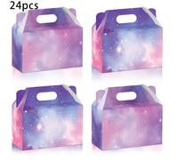 TEMU de regalo con tema de Noche Estrellada de 8/12/24 piezas, Estrellada Azul Rosa, Material de papel con asa para , , boda, Día de San Valentín y otros suministros para de pequeñas empresas