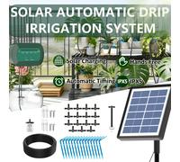 TEMU de riego por goteo solar, kit de riego para 15 macetas, riego de plantas con energía solar, múltiples de temporizador, flujo para jardín interior/exterior, de riego para y patio