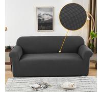 TEMU de Sofá Jacquard Elástica y Gruesa, Cubresofá Completo para Salón, Protector Antipolvo con Base Elástica, Lavable y Extraíble de Color Sólido, Ideal para con Mascotas